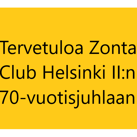 Kutsu Zonta Club Helsinki II 70 -vuotisjuhlaan