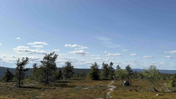 polku tunturissa aurinkoisena poutapäivänä